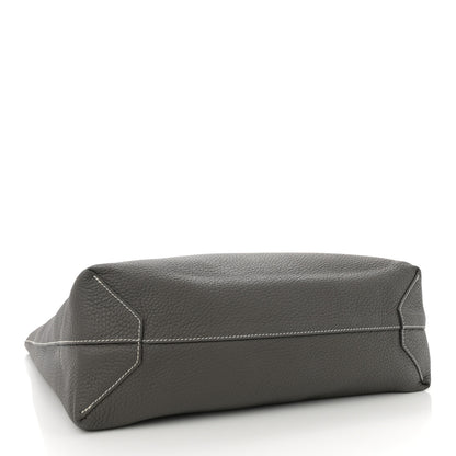 Hermes Taurillon Clemence Double Sens 36 Reversible Tote Etain Bleu Electrique 7 of 16