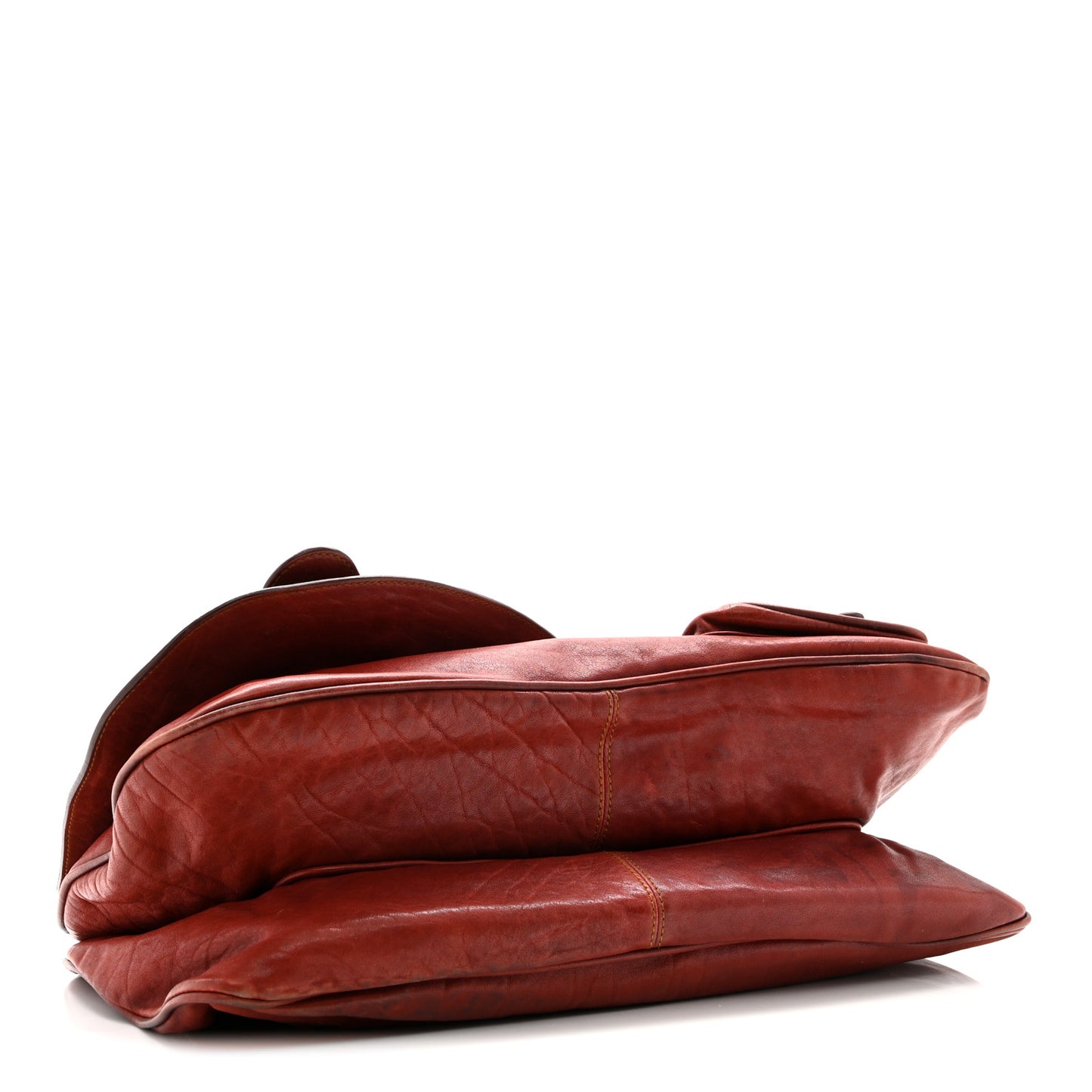 Calfskin Large Gaucho Double Saddle Bag Red