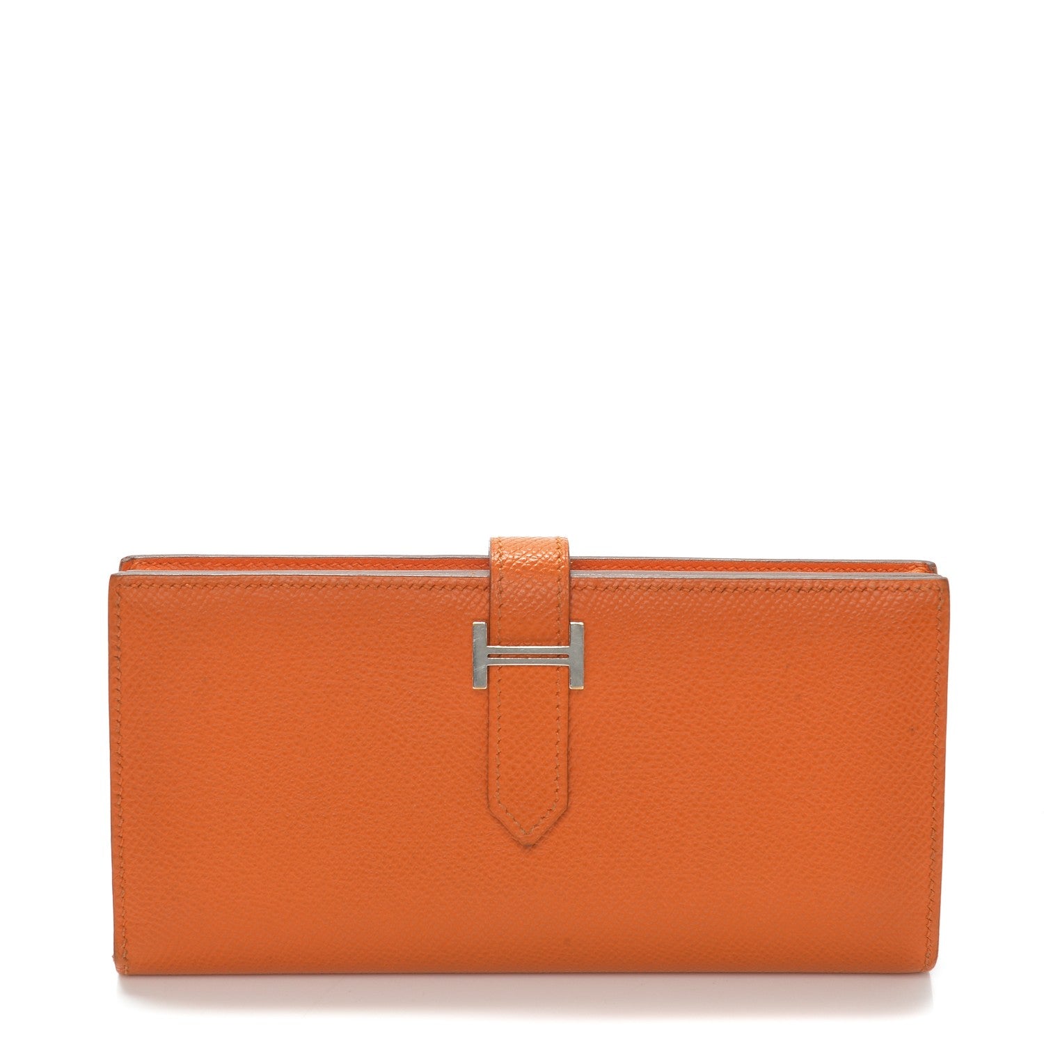 Hermes Epsom Bearn Gusset Wallet Orange 1 of 7