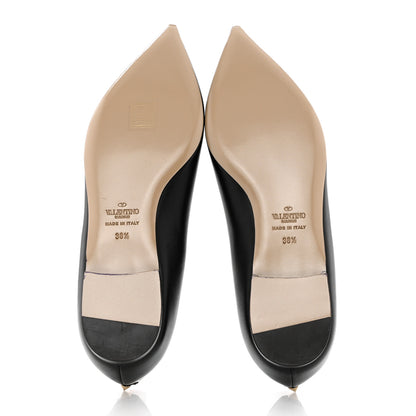 Valentino Garavani Nappa Rockstud Pointy Toe Ballerina Flats 38.5 Black 5 of 11