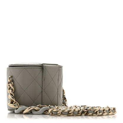 Chanel Lambskin Quilted Mini Vanity Case With Chain Grey 3 of 12