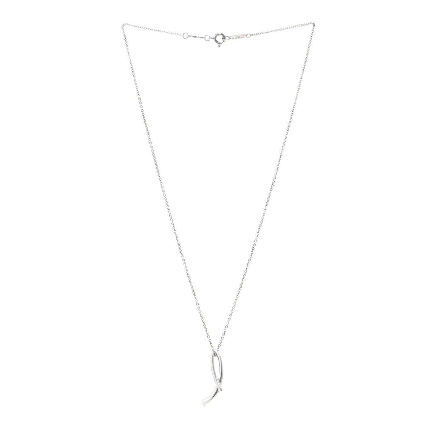 Sterling Silver Elsa Peretti Letter L Pendant Necklace