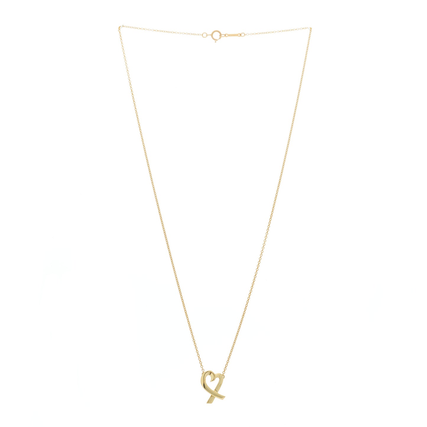 18K Yellow Gold Small Paloma Picasso Loving Heart Pendant Necklace