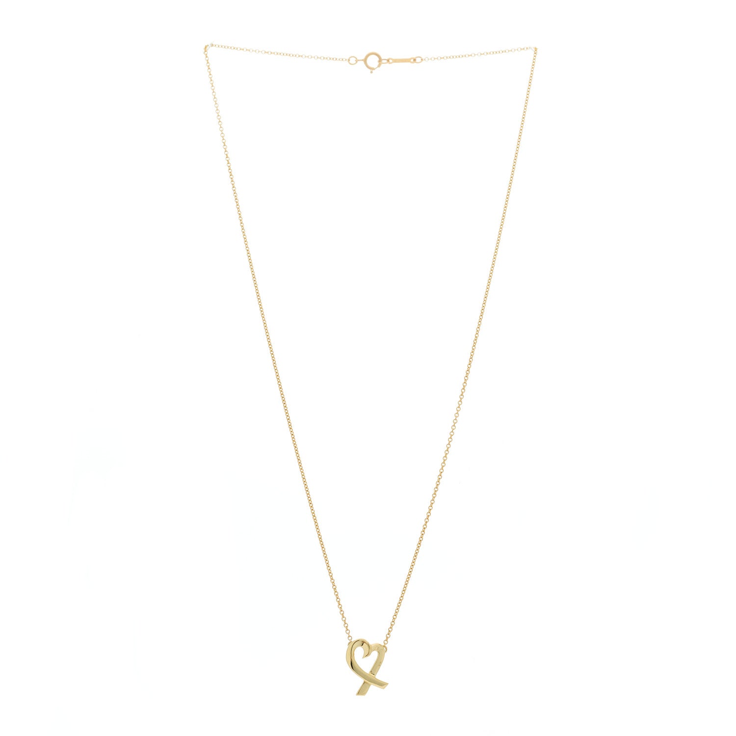 Tiffany 18K Yellow Gold Small Paloma Picasso Loving Heart Pendant Necklace 3 of 6