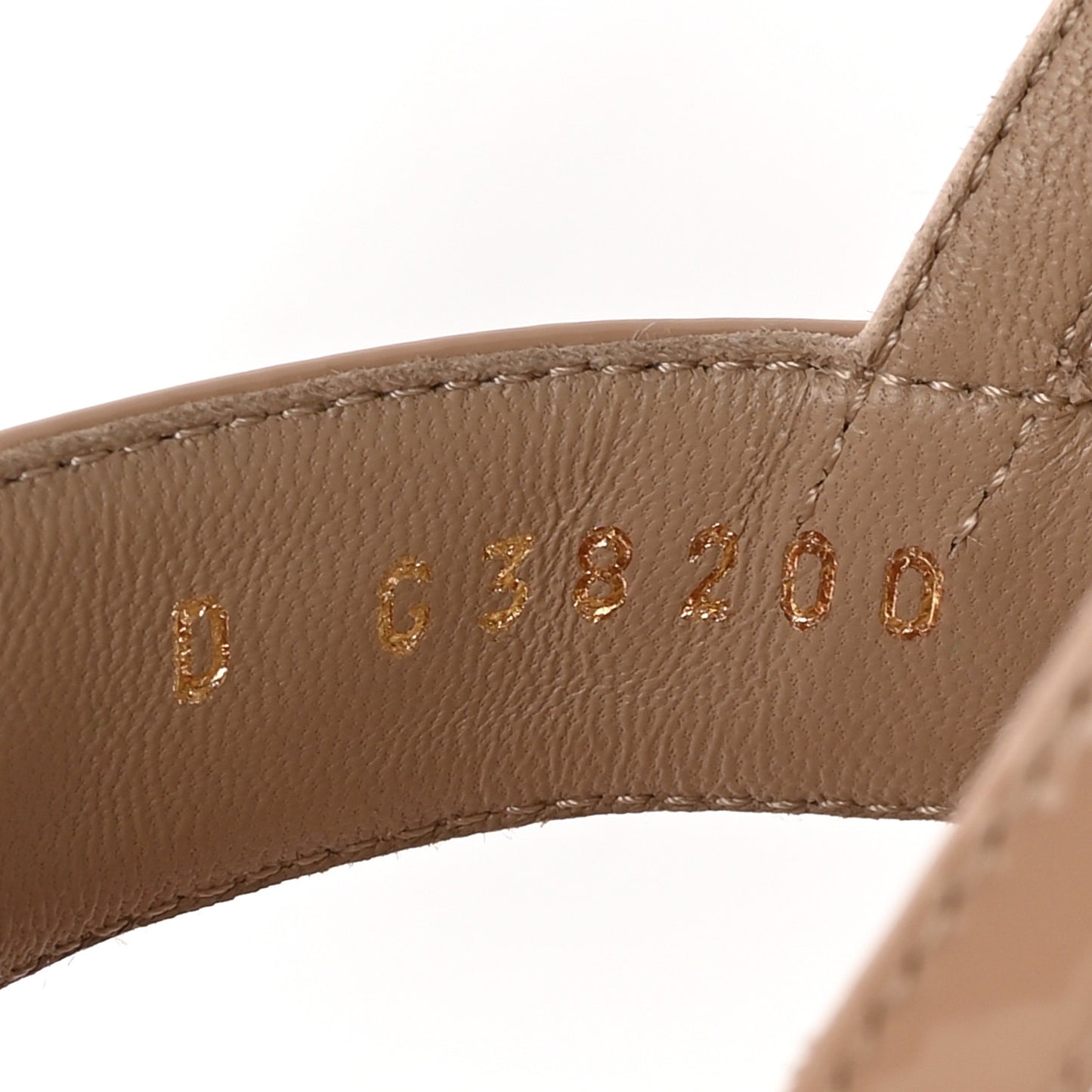 Lambskin Patent Chain CC Logo Thong Sandals 36.5 Beige