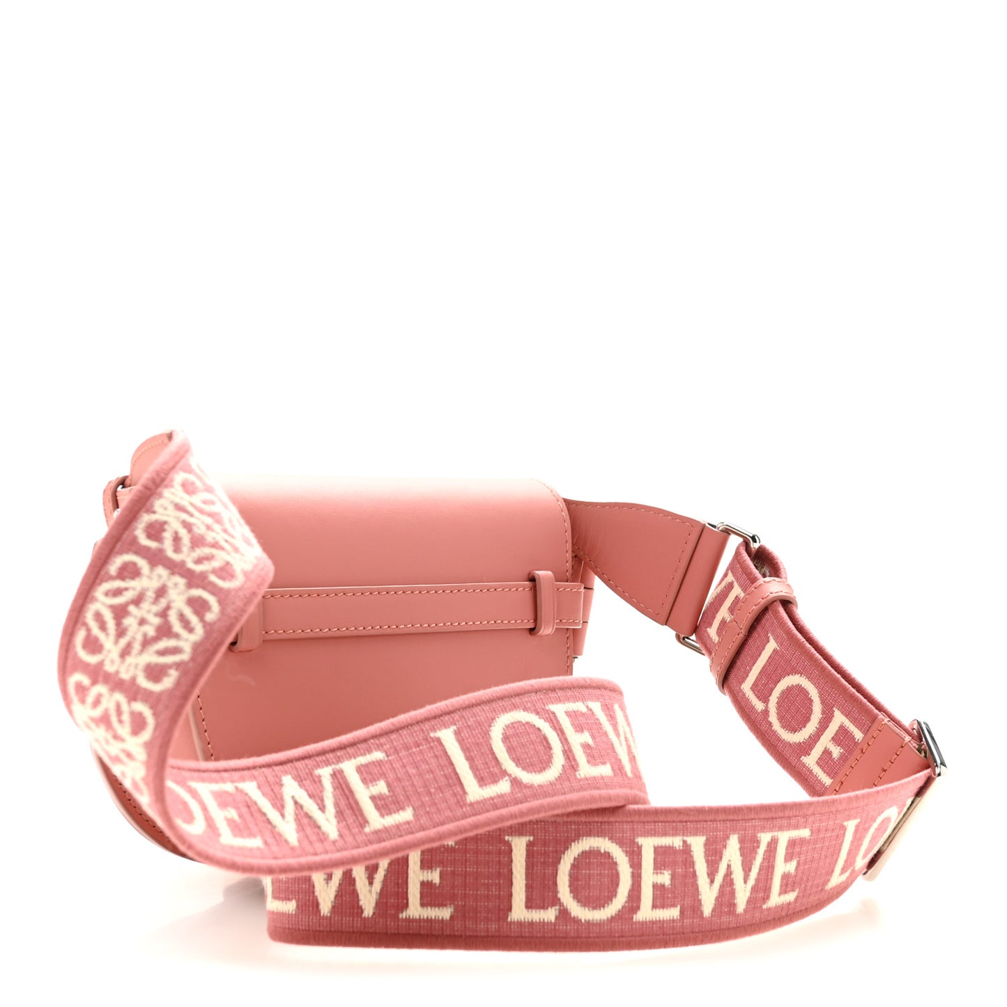 Calfskin Jacquard Mini Gate Dual Bag Peach Bloom