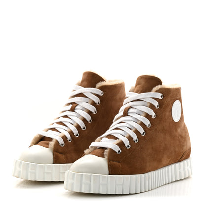 Hermes Woolskin Womens Climb Sneakers 37.5 Brun Fume 4 of 9