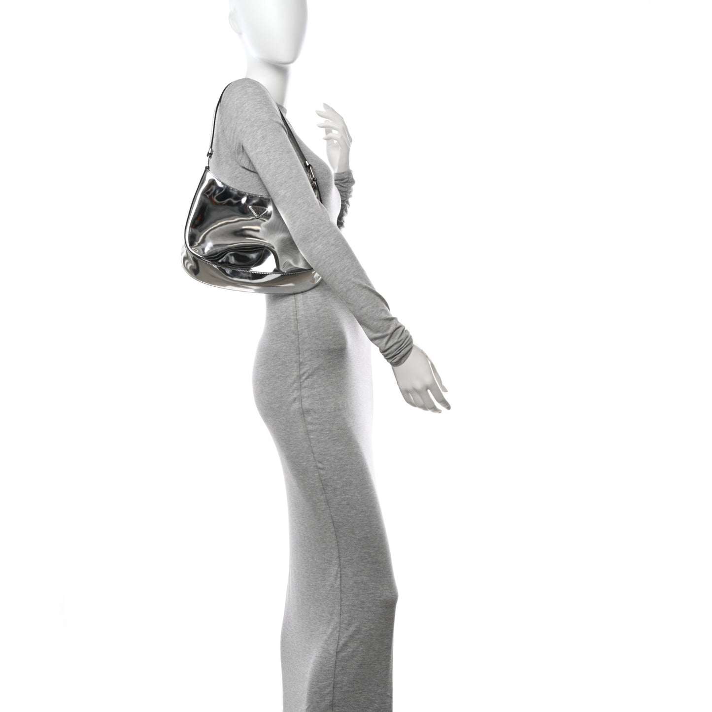 Spazzolato Cleo Shoulder Bag Argento