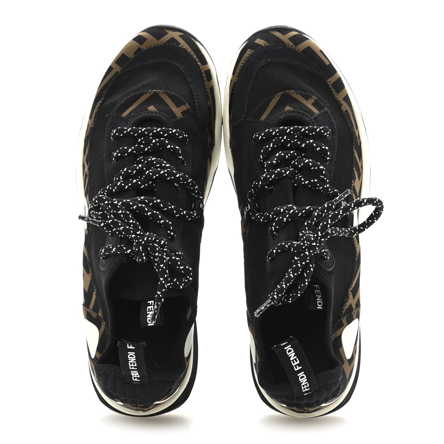 Technical Mesh Lycra FFreedom Patchwork Sneakers 38.5 Black Tobacco