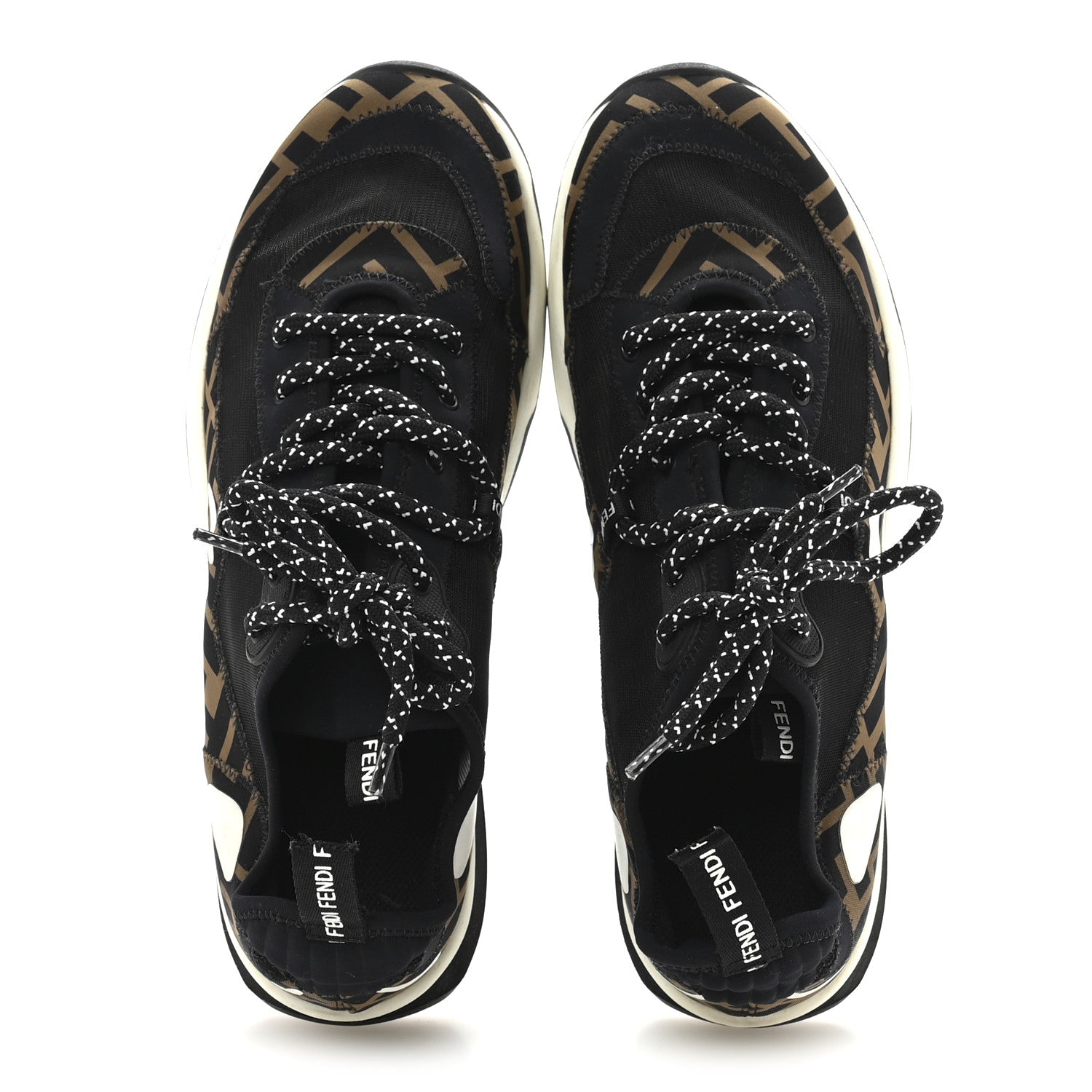 Fendi Technical Mesh Lycra FFreedom Patchwork Sneakers 38.5 Black Tobacco 2 of 9