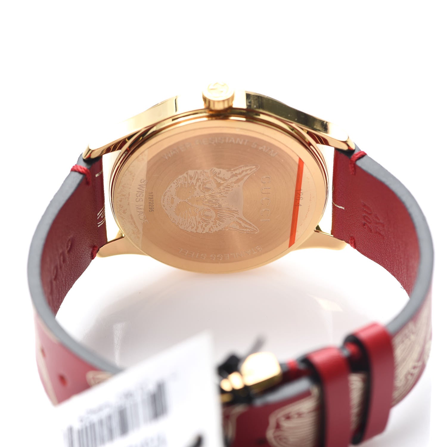 Gucci Stainless Steel Calfskin 38mm G-Timeless Butterfly Quartz Watch Red 3 of 5