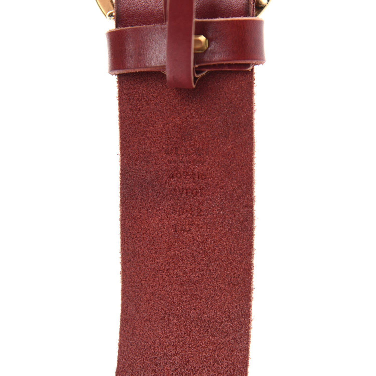 Gucci Faded Calfskin Double G 40mm Belt 80 32 Red 4 of 4