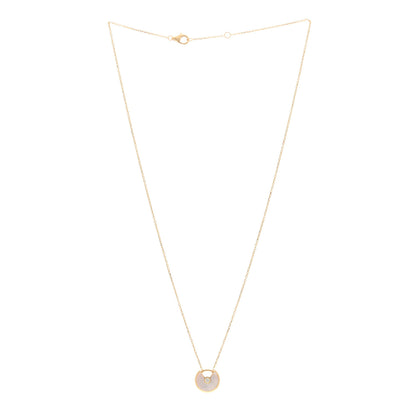 Cartier 18K Yellow Gold Diamond Mother of Pearl XS Amulette de Cartier Pendant Necklace 2 of 4