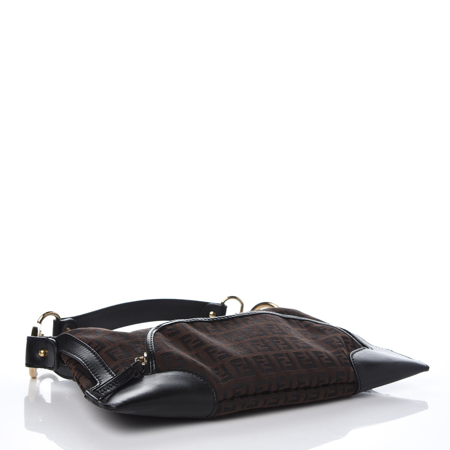 Fendi Zucchino Cuoio Small Chef Pocket Shoulder Bag Black Moro 4 of 7