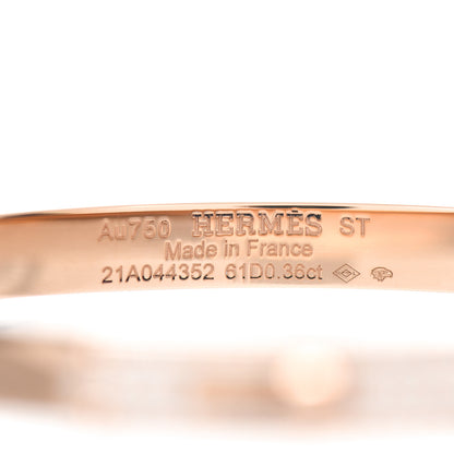 Hermes 18K Rose Gold Diamond PM Kelly Pave Bracelet ST 4 of 5