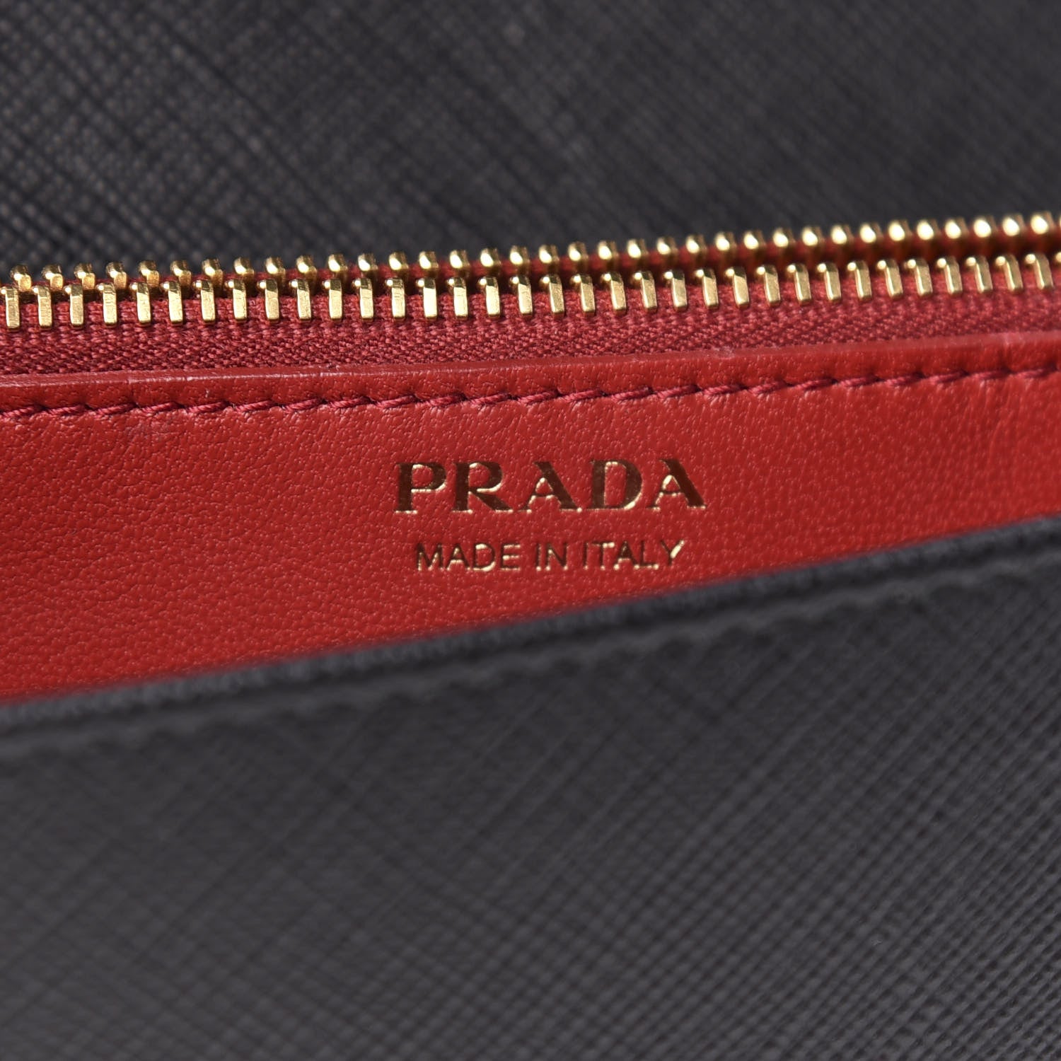 Prada Saffiano Lux Monochrome Chain Wallet Black 6 of 10