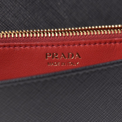 Prada Saffiano Lux Monochrome Chain Wallet Black 6 of 10