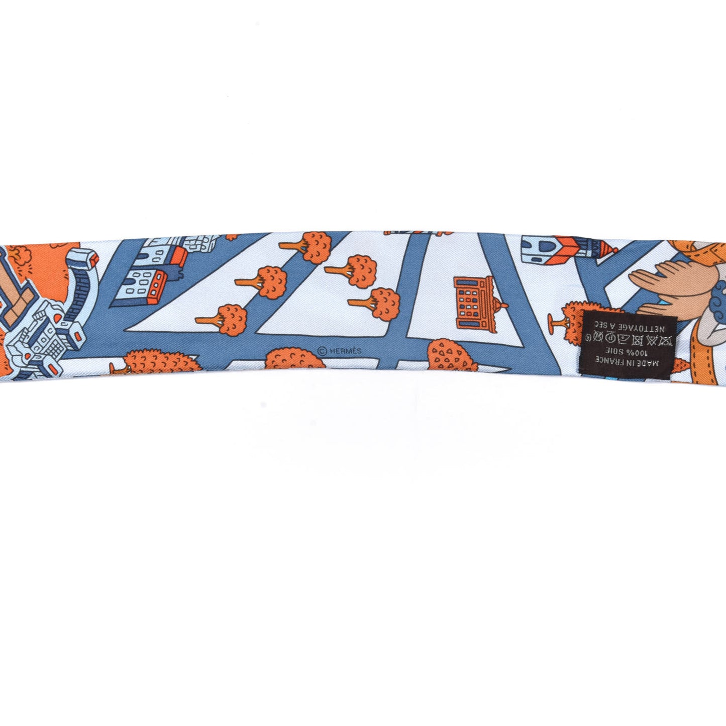 Silk Les Nouveaux Amoureux de Paris Twilly Ciel Blue Jean Orange