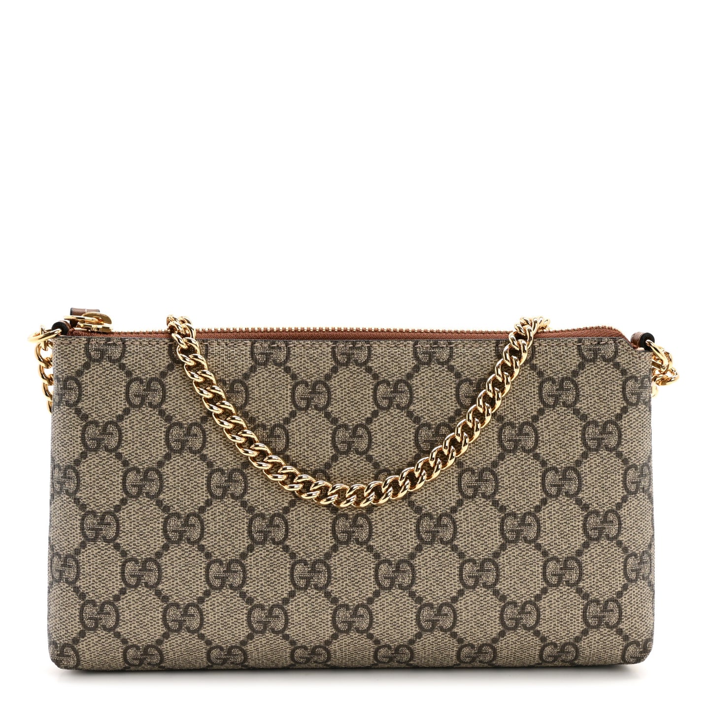 GG Supreme Monogram Wrist Wallet  Brown