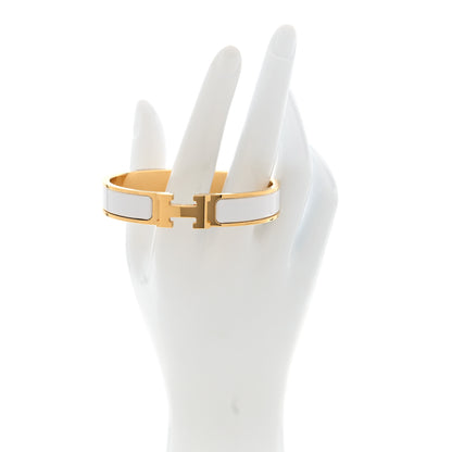 Hermes Enamel Narrow Clic Clac H Bracelet GM White 2 of 5