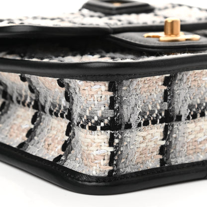 Chanel Tweed Calfskin School Memory Mini Top Handle Flap Ecru Grey Beige Black 9 of 11