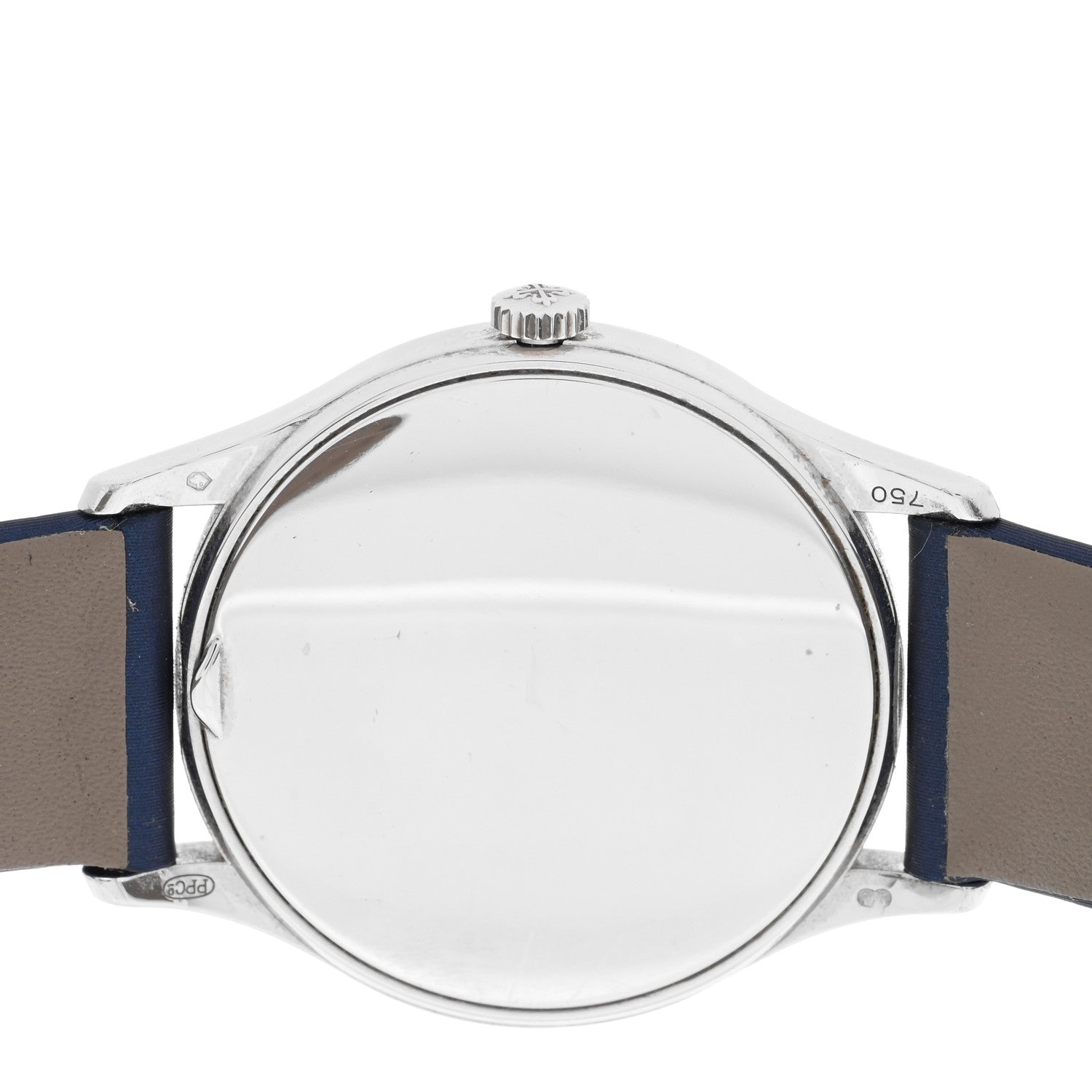 Patek Philippe 18K White Gold Satin Diamond 33mm Calatrava Automatic Watch Midnight Blue 4896G-001 4 of 5