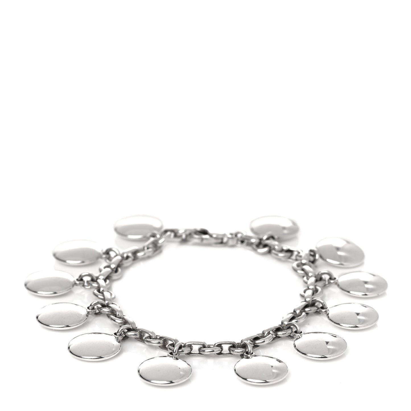 Sterling Silver Multi Disc Charm Bracelet