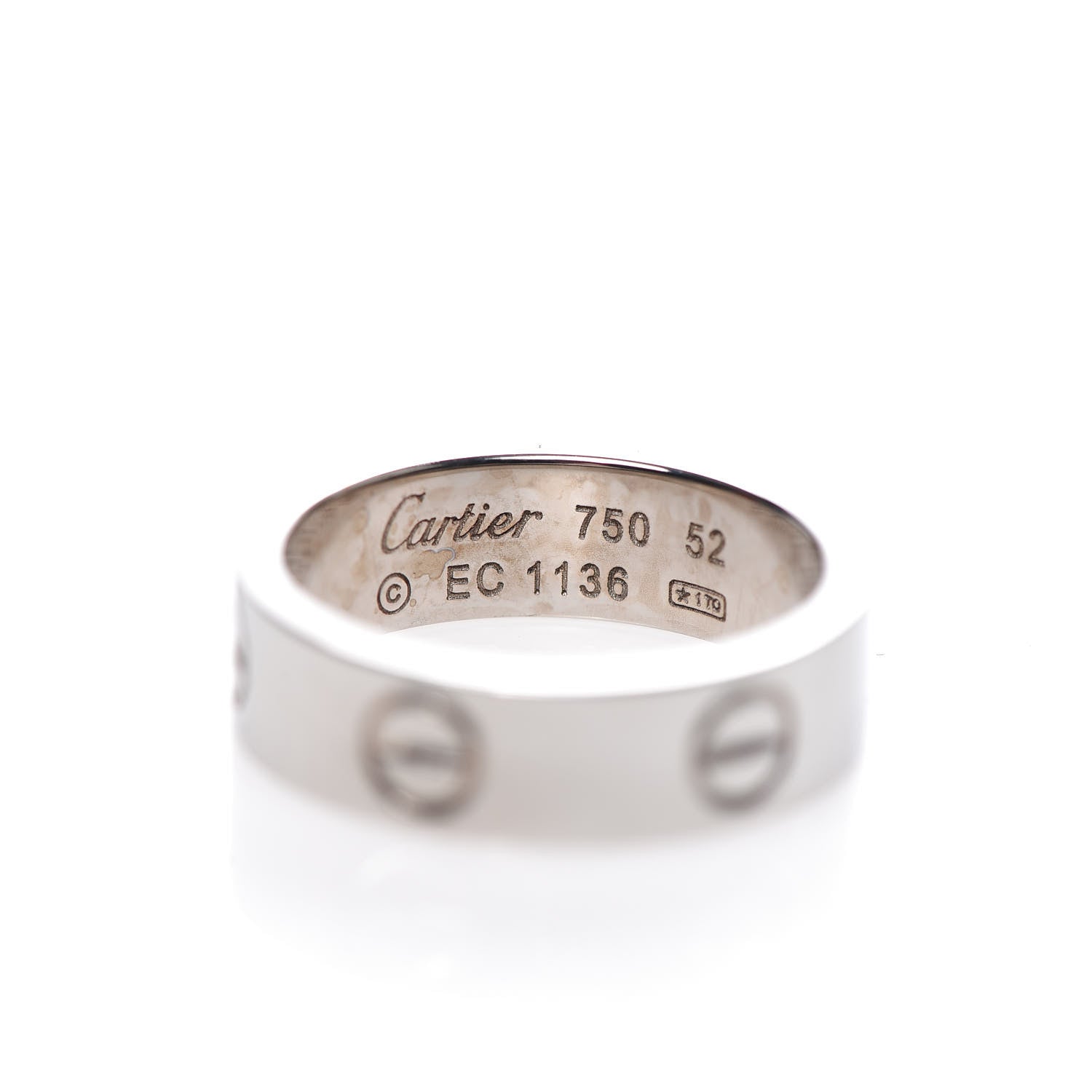 Cartier 18K White Gold 5.5mm LOVE Ring 52 6 4 of 5