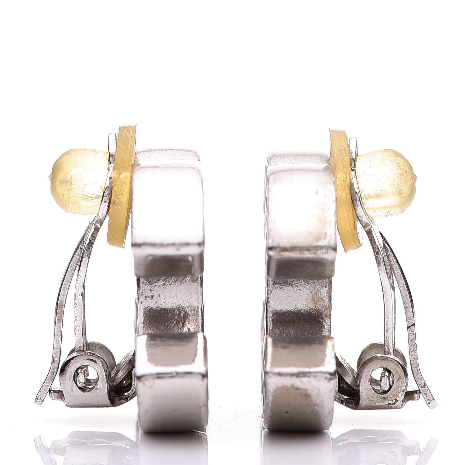 Chanel CC Clip On Earrings Silver 5 of 6