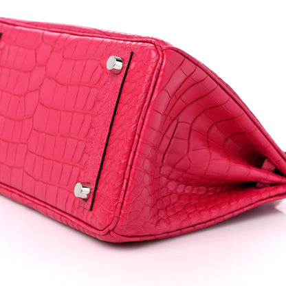 Hermes Matte Alligator Birkin 25 Framboise 9 of 10