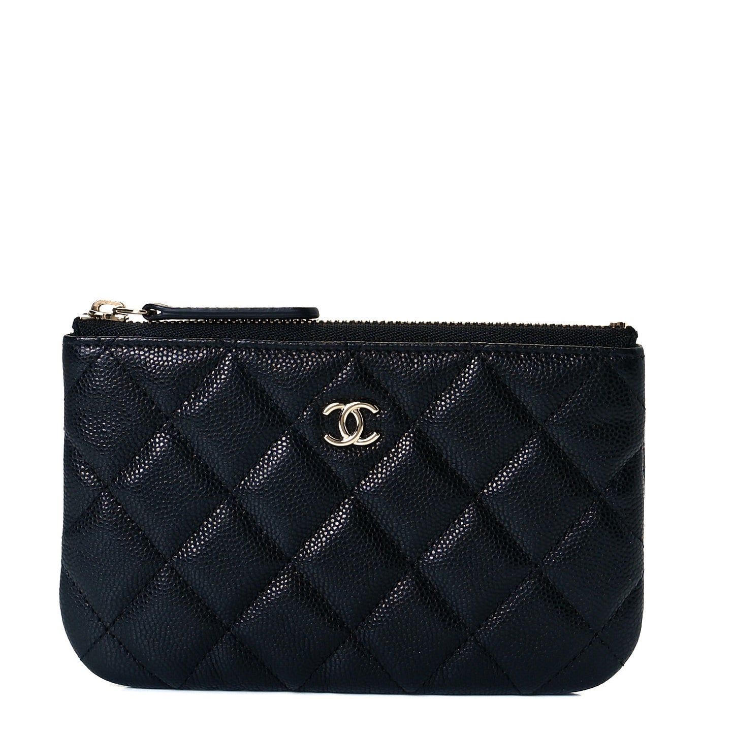 Caviar Quilted Small Cosmetic Case Black