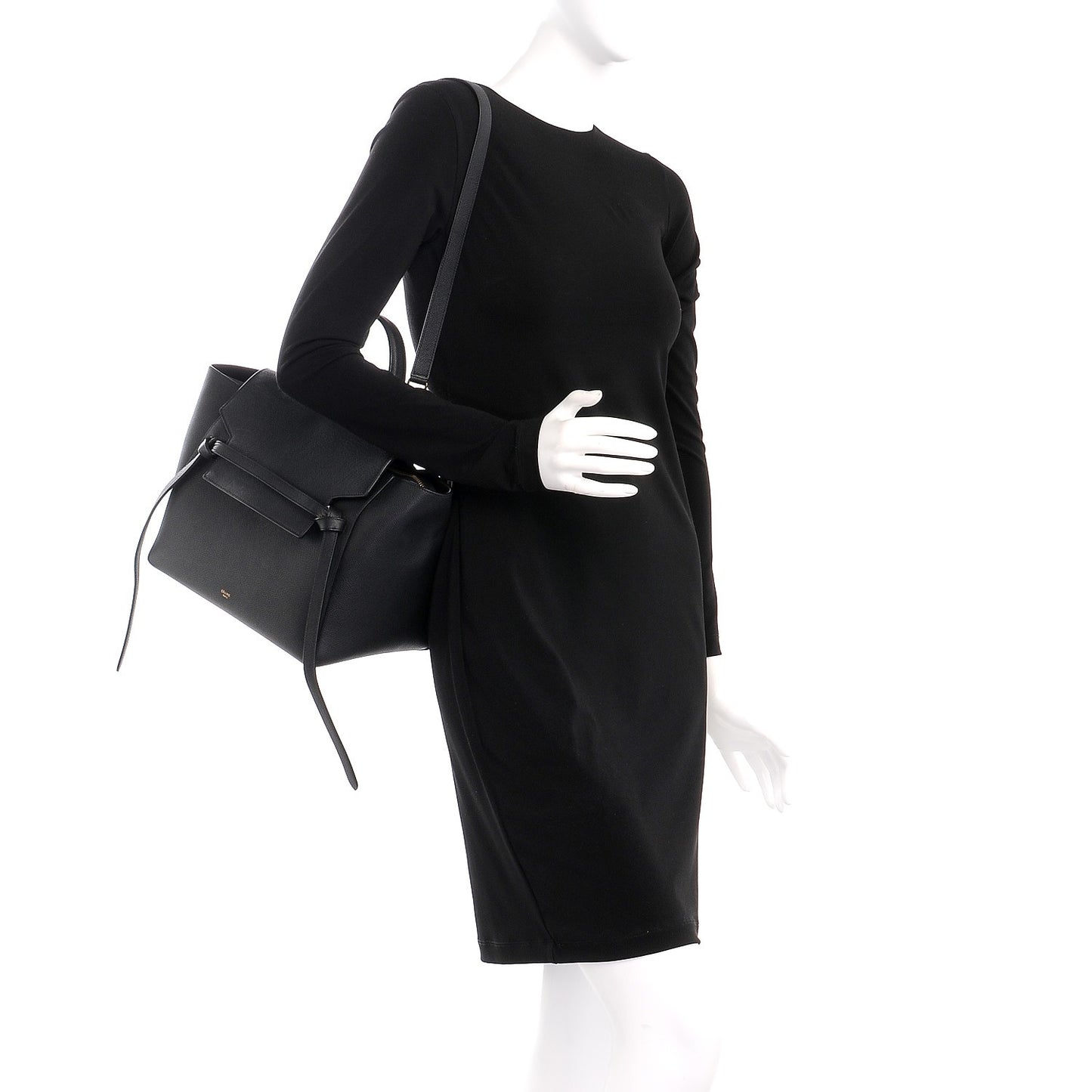 Grained Calfskin Mini Belt Bag Black
