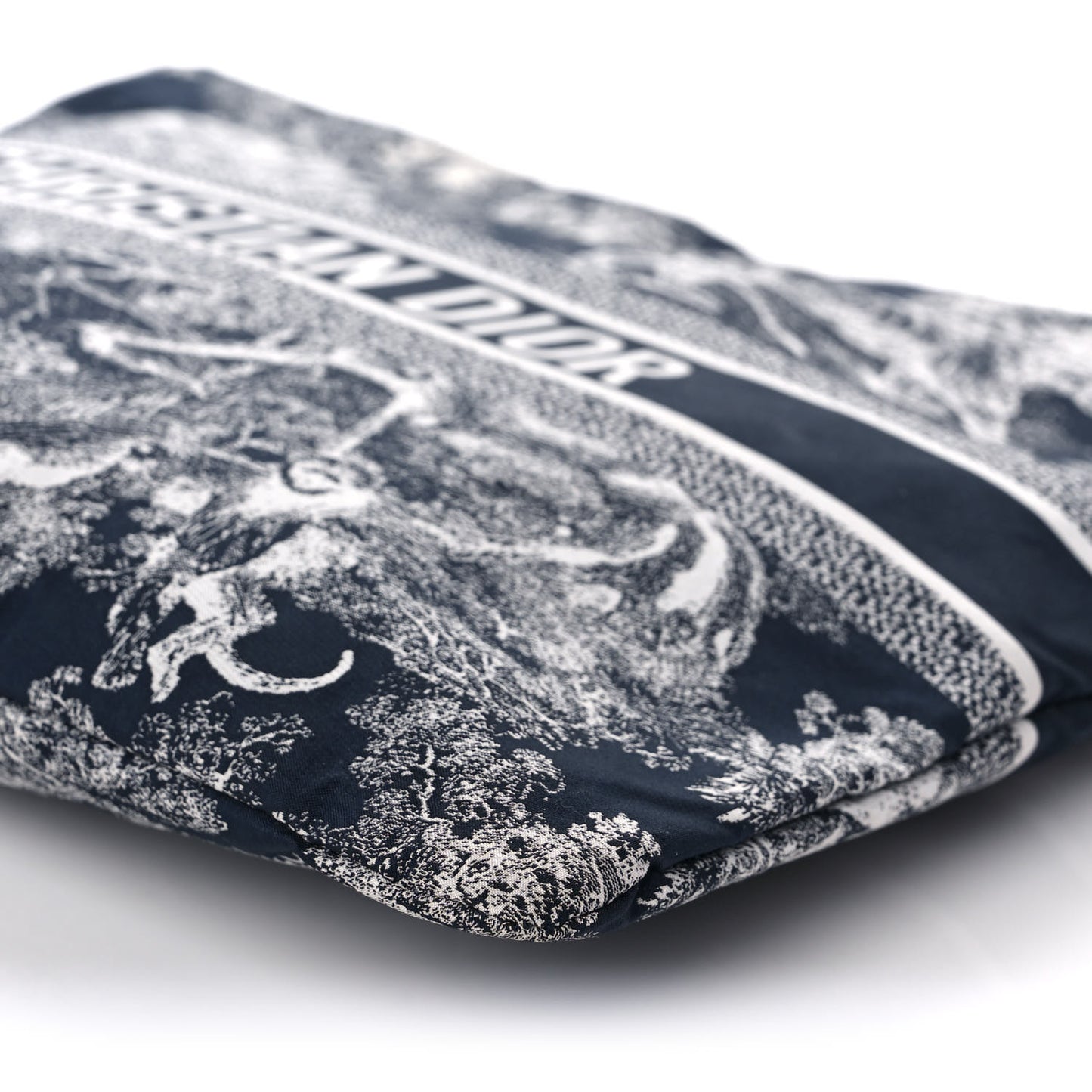 Embroidered Toile De Jouy Diortravel Zipped Pouch Blue