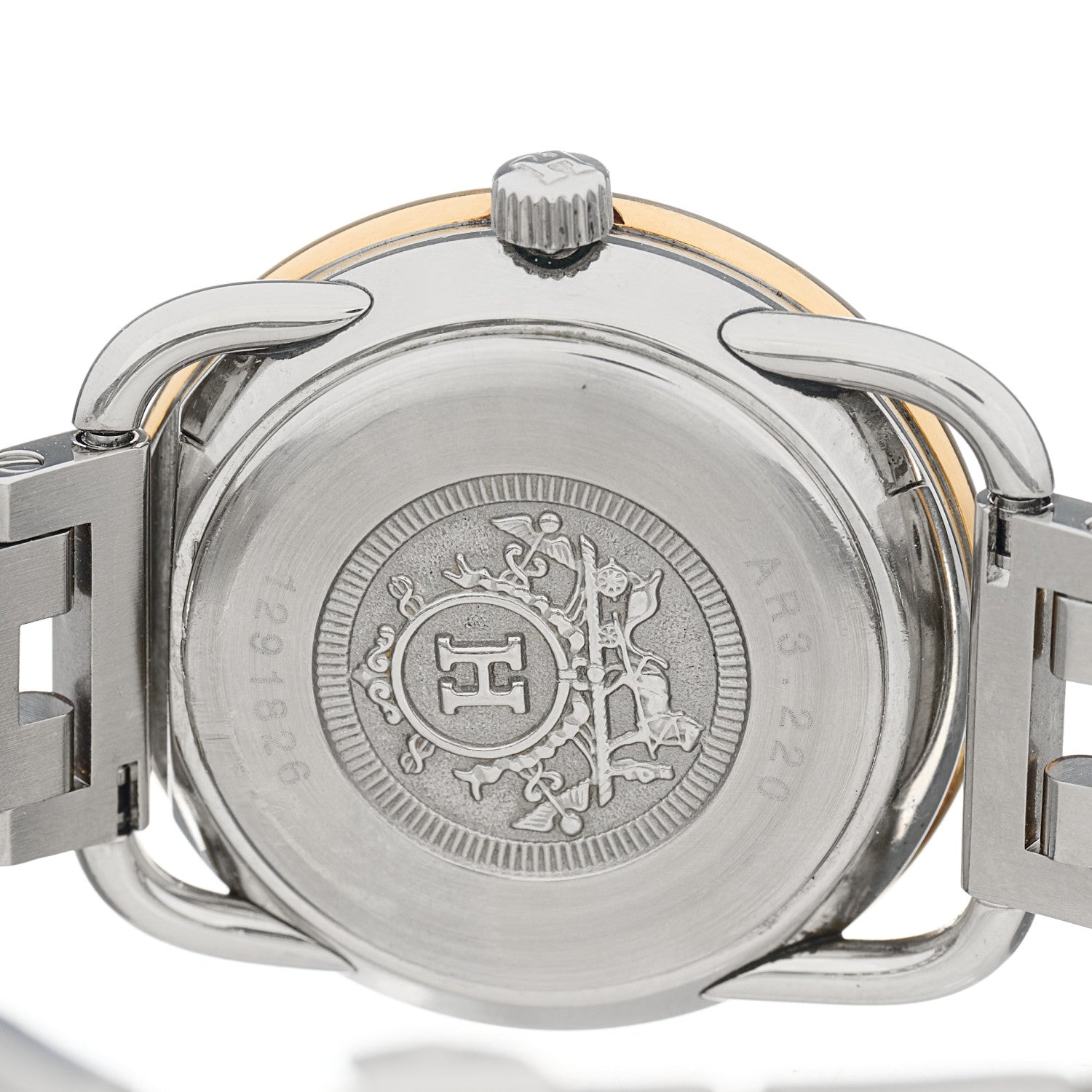 Hermes Stainless Steel 25mm Arceau Clipper Quartz Watch Gold