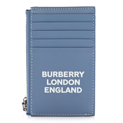 Burberry Calfskin London England Print Logo Card Holder Light Blue 1 of 7