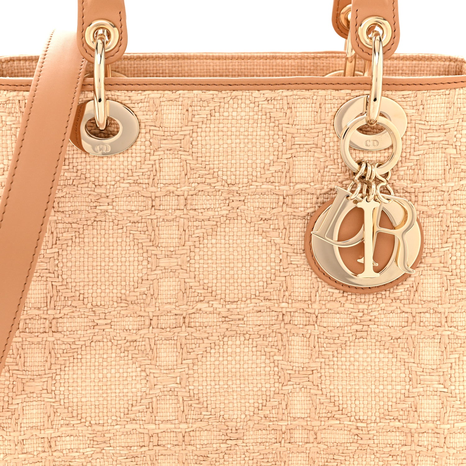 Christian Dior Raffia Medium Lady Dior Bag Beige 7 of 9