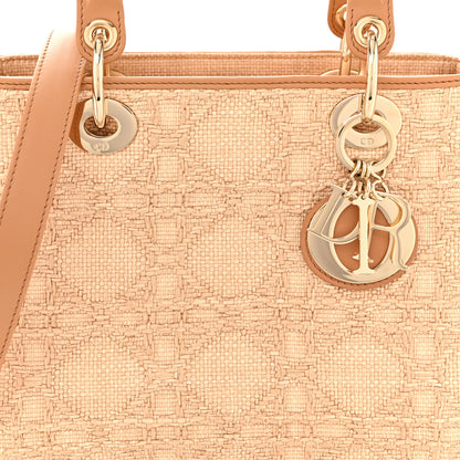 Christian Dior Raffia Medium Lady Dior Bag Beige 7 of 9