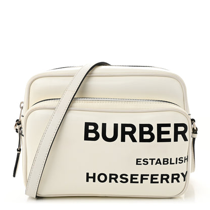 Burberry Coated Canvas Horseferry Print Medium Camera Bag White 1 of 10