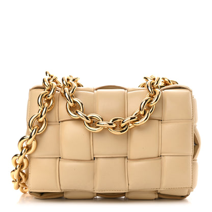 Bottega Veneta Lambskin Maxi Intreccio Padded Chain Cassette Crossbody Bag Porridge 1 of 21