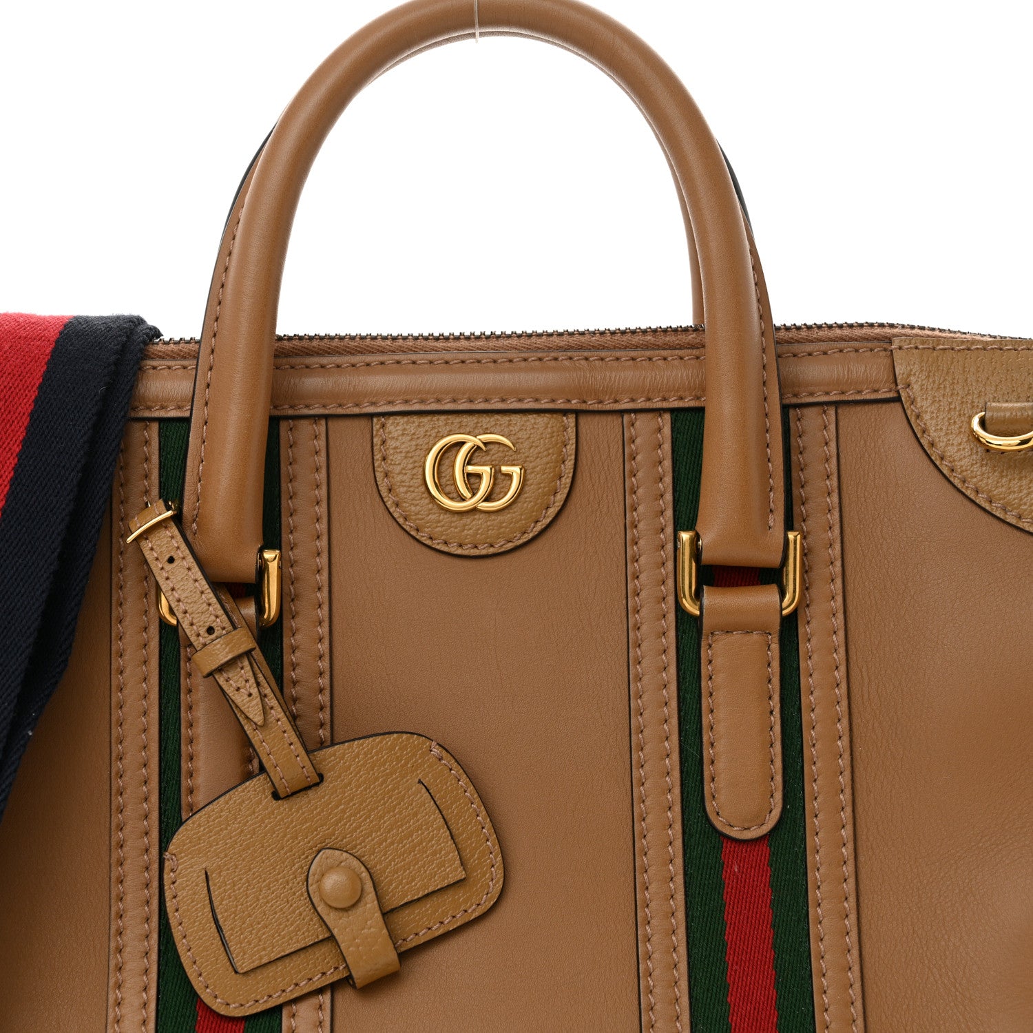Gucci Koi Calfskin Medium Bauletto Duffle Top Handle Bag Tan 8 of 14