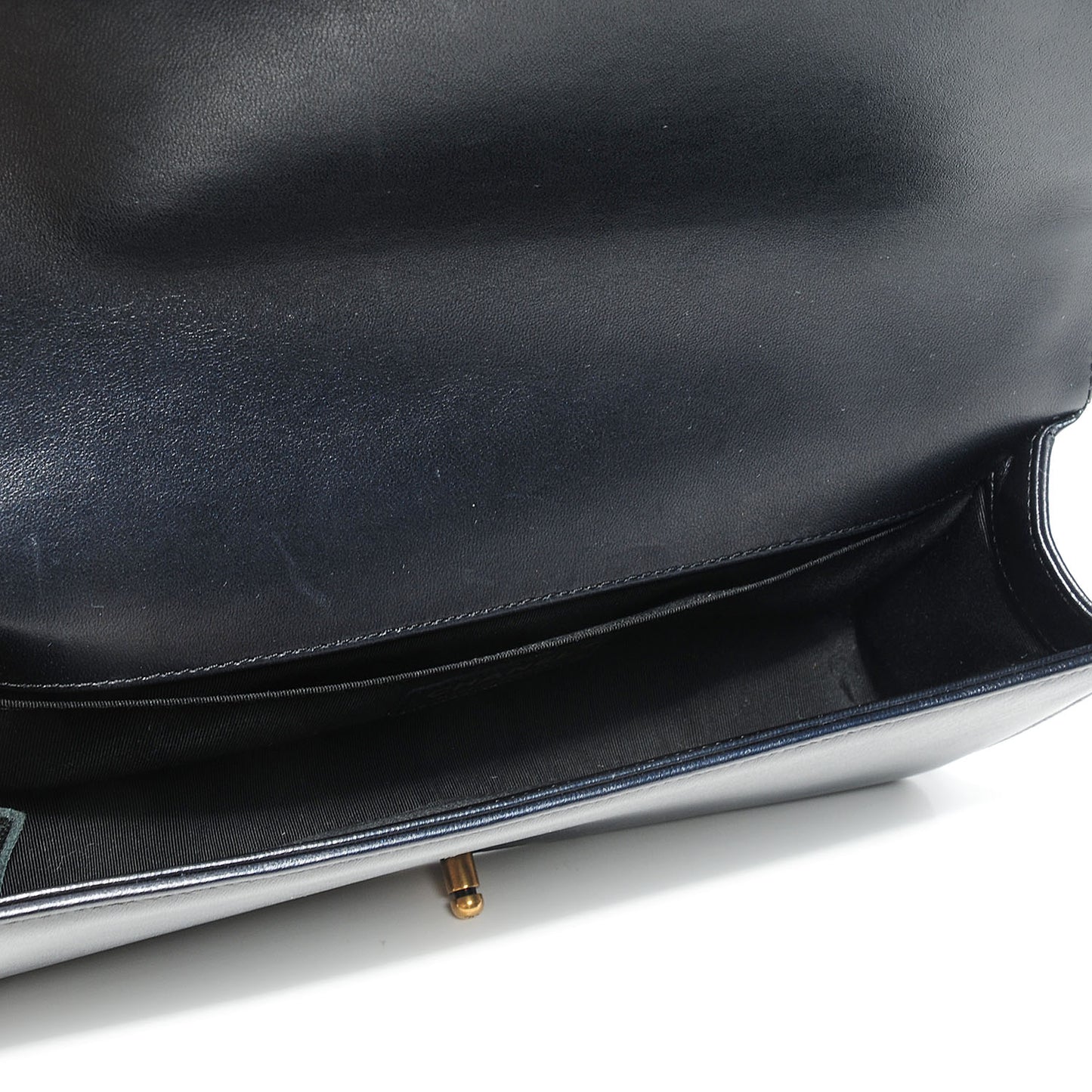 Lambskin Quilted Boy Flap Clutch Black