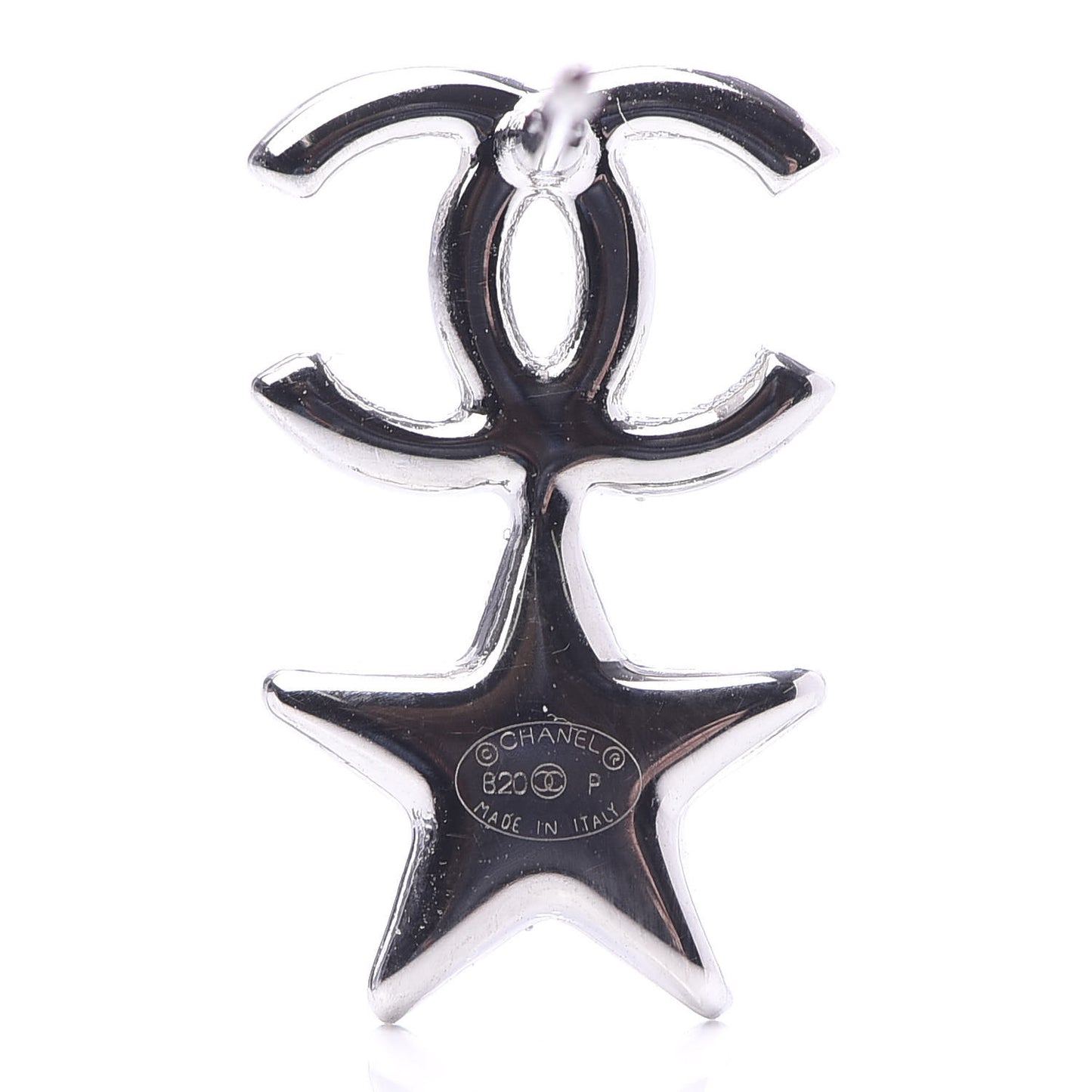Crystal CC Star Earrings Silver