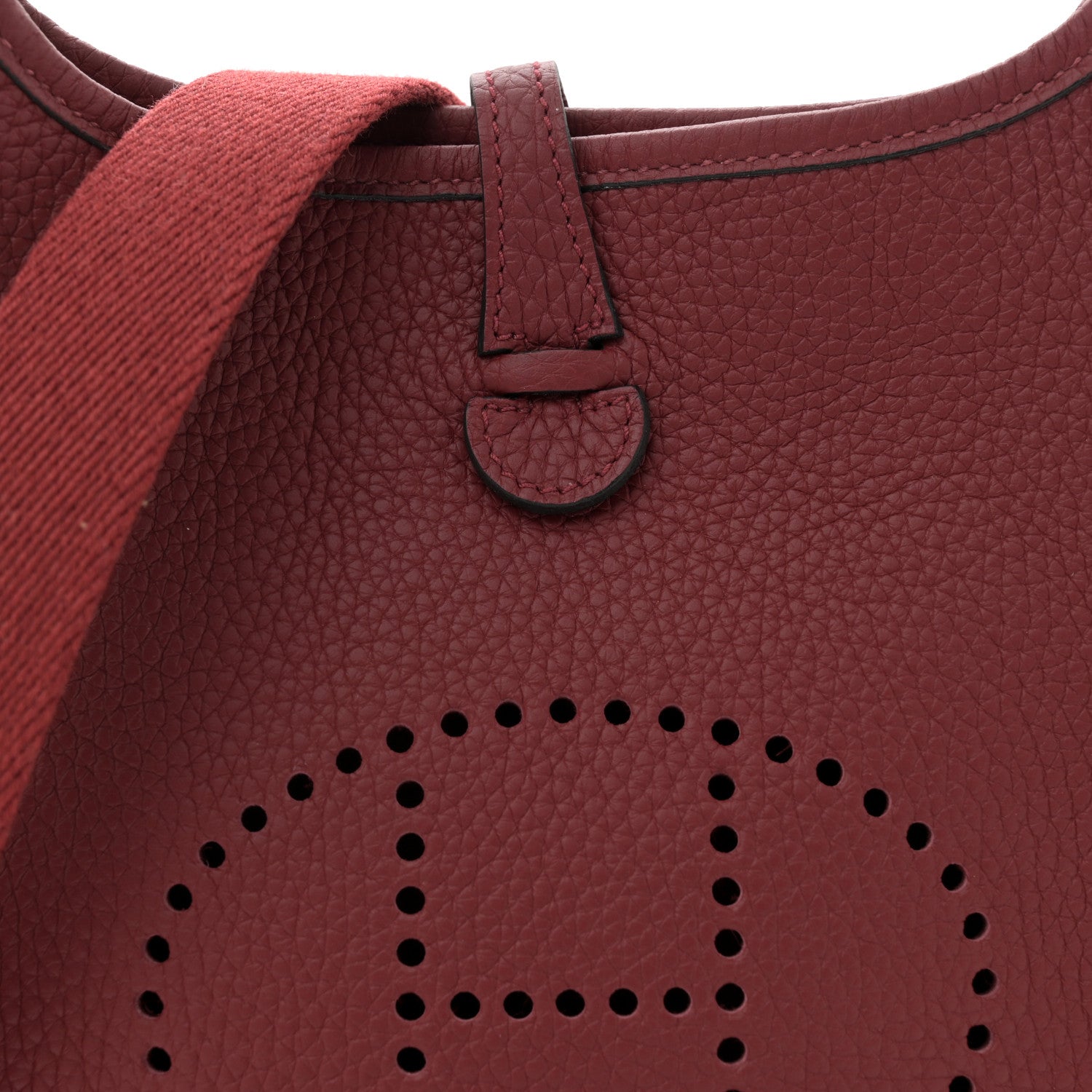 Hermes Taurillon Clemence Evelyne TPM Rouge H 8 of 11