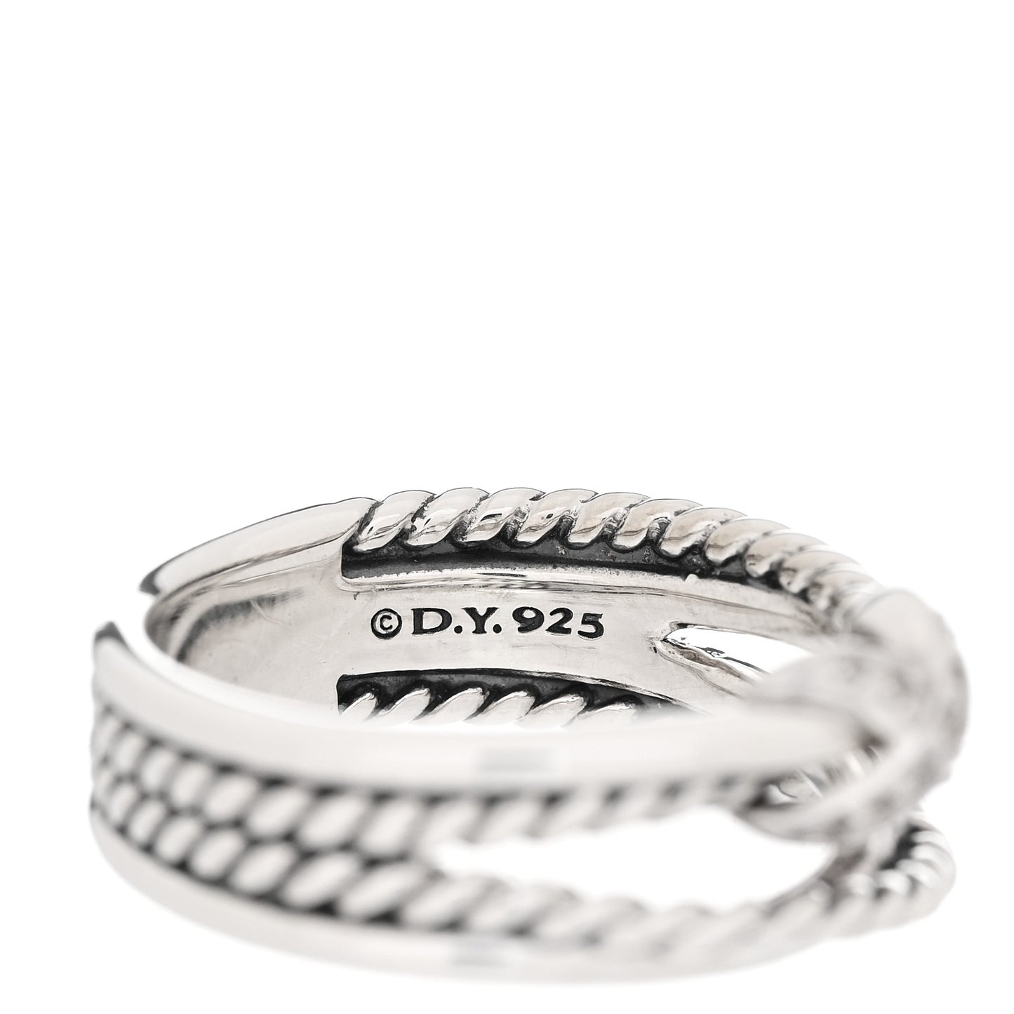 Sterling Silver Diamond X Crossover Ring 50 5.5