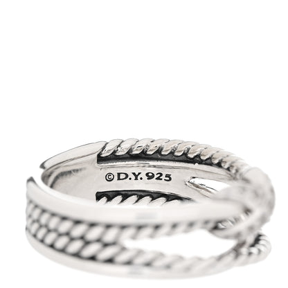 David Yurman Sterling Silver Diamond X Crossover Ring 50 5.5 4 of 5