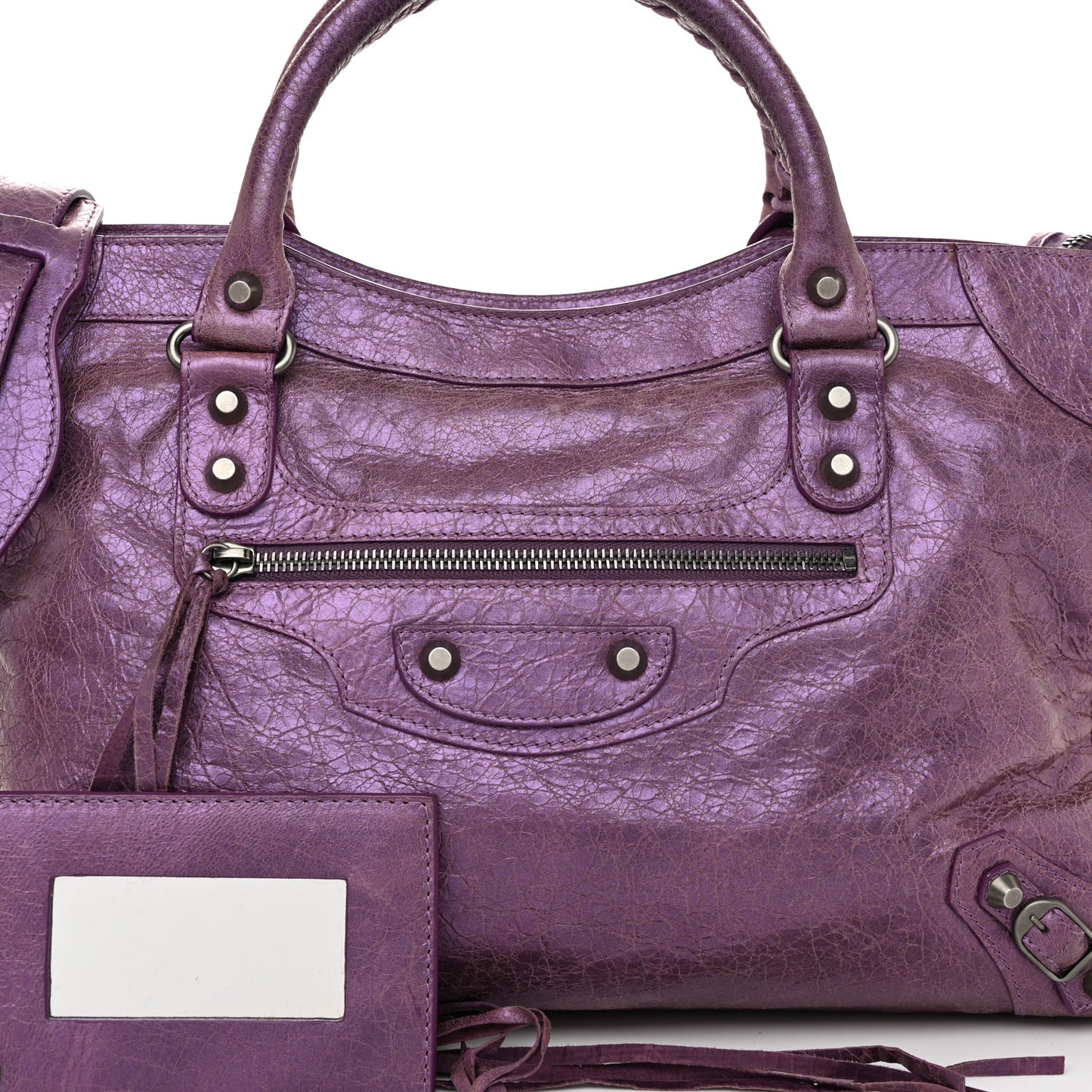 Agneau Classic Hardware City Metallic Purple