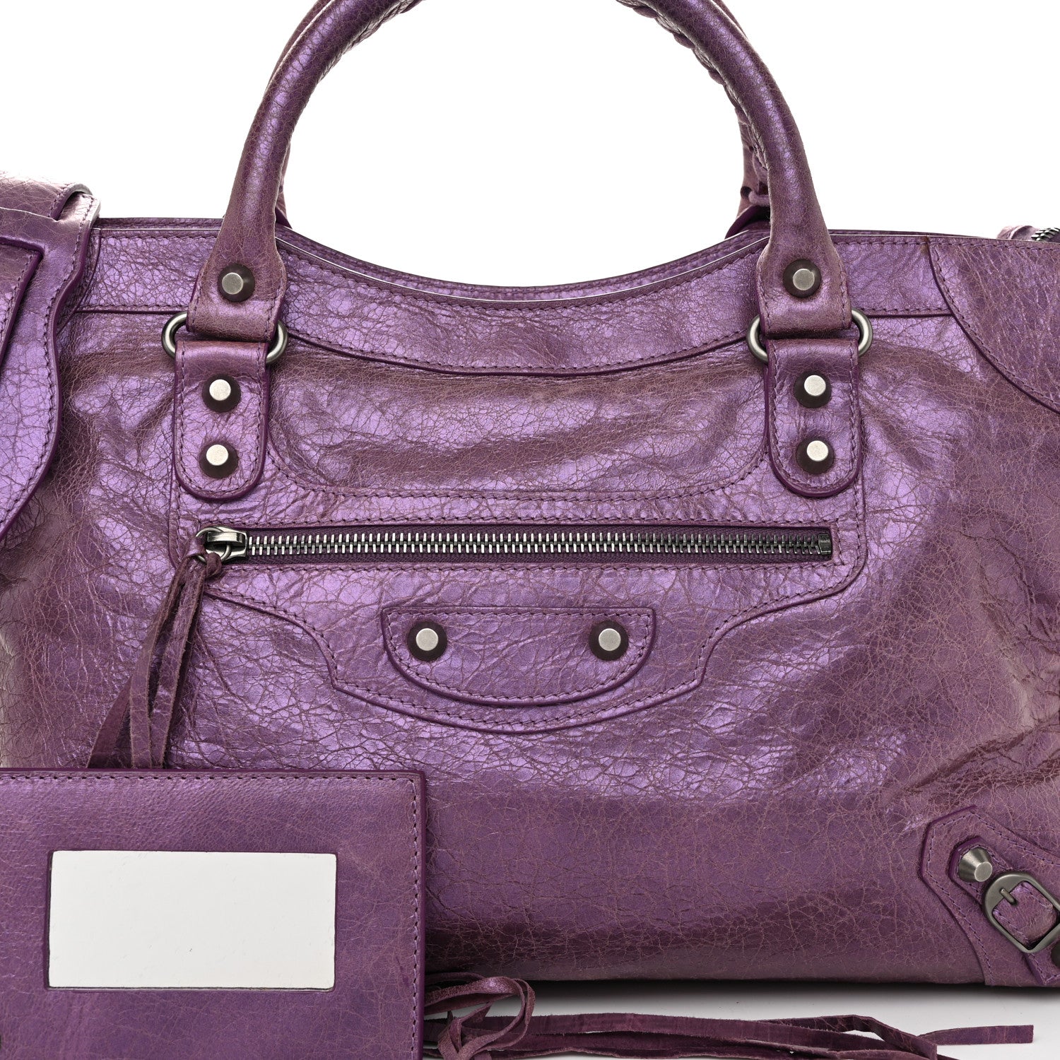 Balenciaga Agneau Classic Hardware City Metallic Purple 8 of 10
