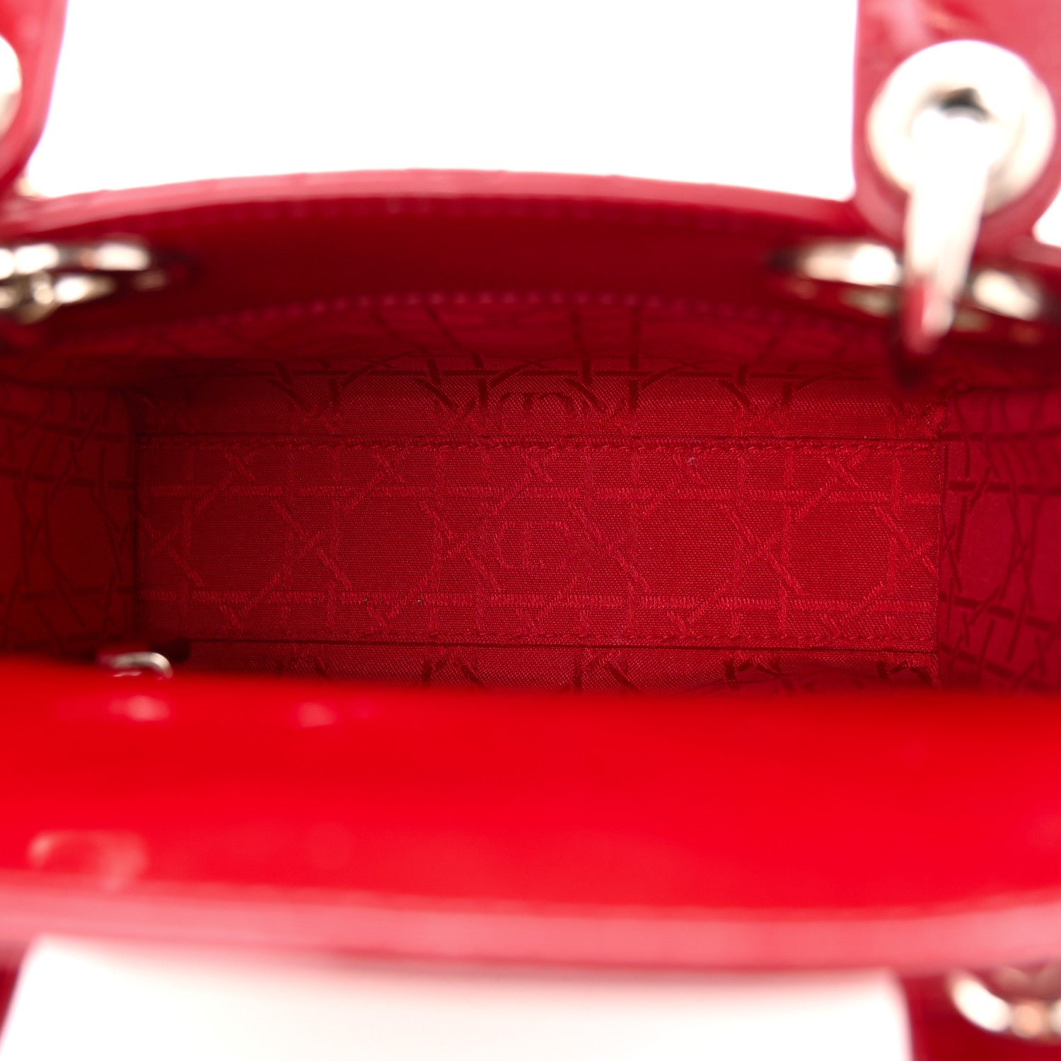 Christian Dior Patent Cannage Mini Lady Dior Red 5 of 10