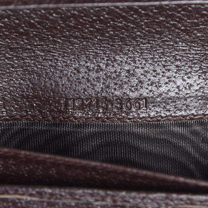 Gucci Monogram Metal Bar Continental Flap Wallet Beige Ebony Dark Brown 7 of 11