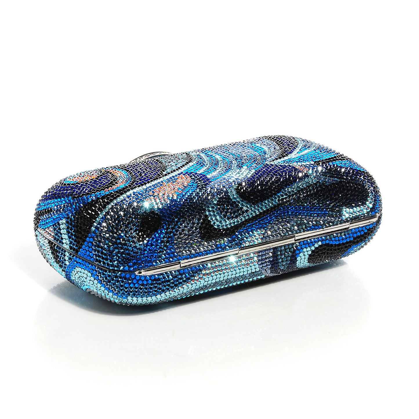 Swarovski Crystal New Soap Dish Clutch Indigo